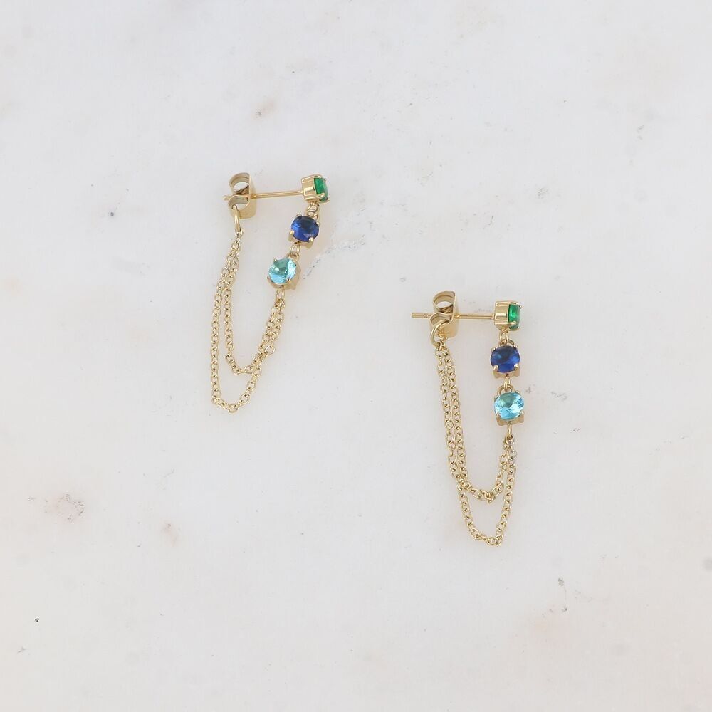 Ohrhänger Aretha – 3 runde Kristalle