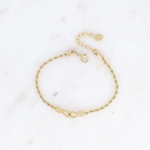 Bracelet Valentina - double anneau et chaîne torsadée