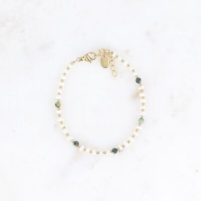 Bracelet Adella - perles d'eau douce et pierre naturelle