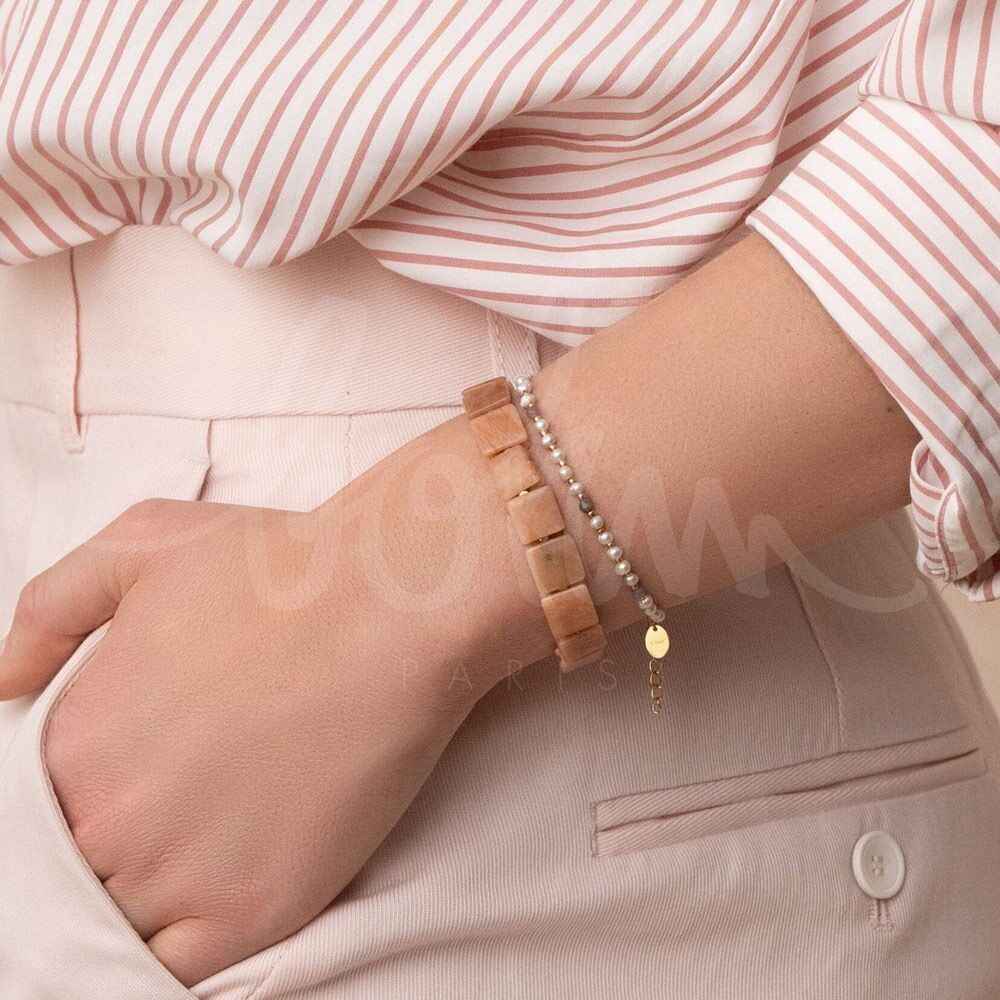Bracciale Adella - perle d'acqua dolce e pietra naturale