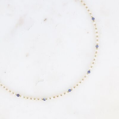 Adella necklace - choker, freshwater pearls and natural stone