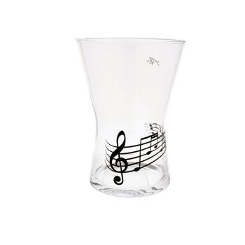vase en verre musical avec clé de sol noire et note de musique 1