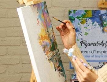 Peinture par Numéro Kit DIY - Couple de Zèbres colorés - toile tendue sur châssis en bois 3