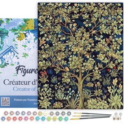 Painting by Number DIY Kit - Tree of Life - canvas stretched on wooden frame