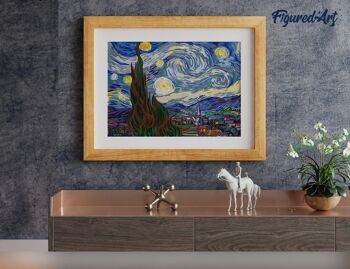Peinture par Numéro Kit DIY - Van Gogh Nuit Etoilée - toile tendue sur châssis en bois 4