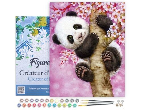Peinture par Numéro Kit DIY - Bébé Panda - toile tendue sur châssis en bois