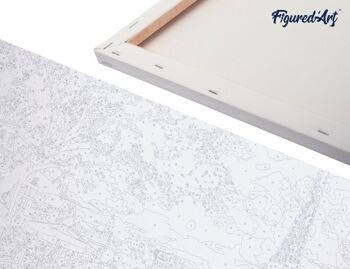 Peinture par Numéro Kit DIY - Lac et Reflet de Montagne - toile tendue sur châssis en bois 7