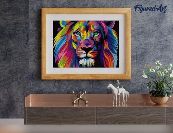 Peinture par Numéro Kit DIY - Lion Pop Art - toile tendue sur châssis en bois 4