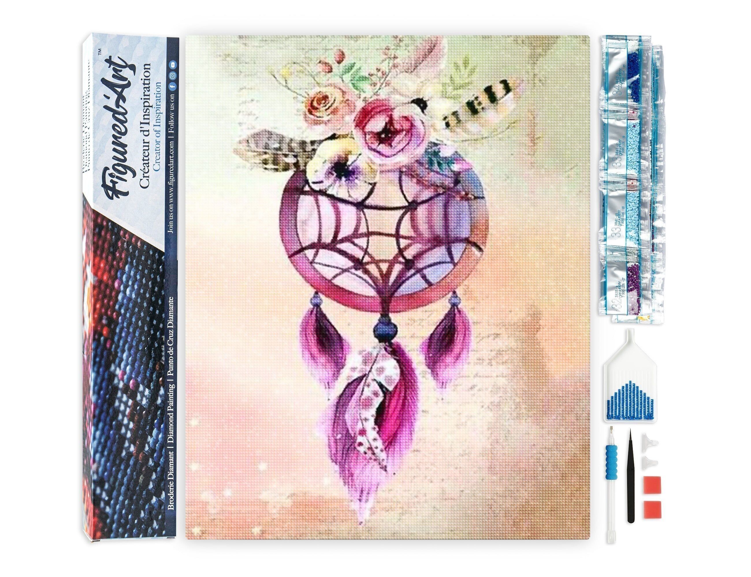 Kit de bordado de diamantes 5D - Pintura de diamantes DIY Atrapasueños