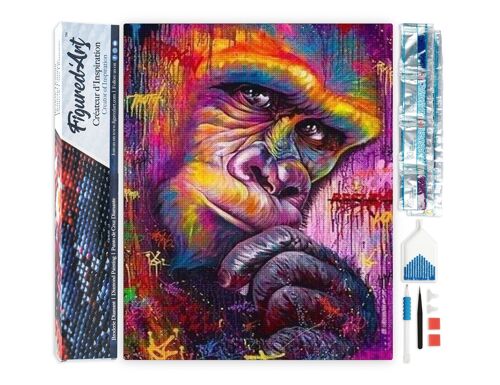 Kit de Broderie Diamant 5D - Diamond Painting DIY King Kong coloré