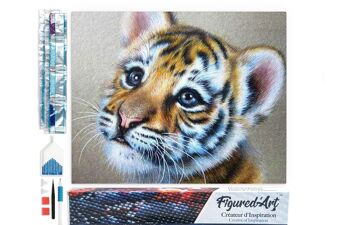 Kit de Broderie Diamant 5D - Diamond Painting DIY Bébé Tigre 1