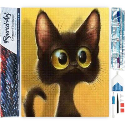 5D-Diamant-Stickset – Diamant-Malerei zum Selbermachen, erstaunte Katze