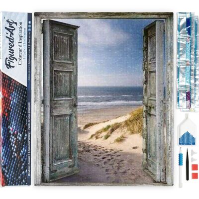 5D Diamond Embroidery Kit - DIY Diamond Painting Open Door on the Beach