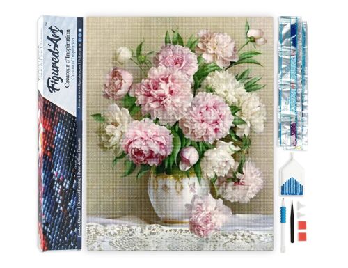 Kit de Broderie Diamant 5D - Diamond Painting DIY Bouquet de Pivoines