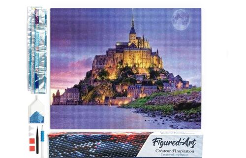 Kit de Broderie Diamant 5D - Diamond Painting DIY Le Mont Saint Michel