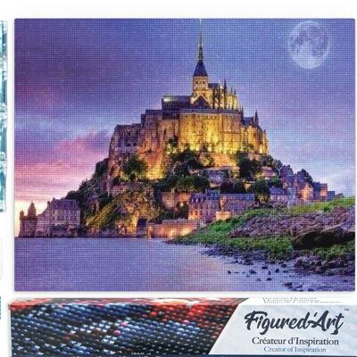 5D-Diamant-Stickset – DIY-Diamantgemälde „Le Mont Saint Michel“.
