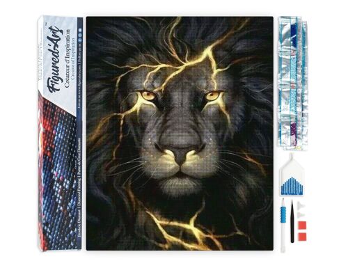 Kit de Broderie Diamant 5D - Diamond Painting DIY Lion Eclair