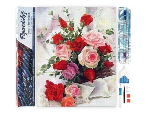 Kit de Broderie Diamant 5D - Diamond Painting DIY Roses Belles Fleurs