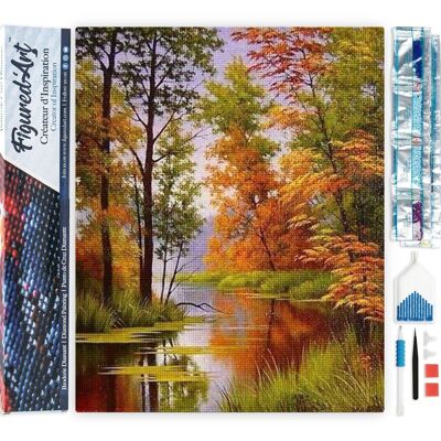 5D Diamond Embroidery Kit - Diamond Painting DIY Lake in Autumn