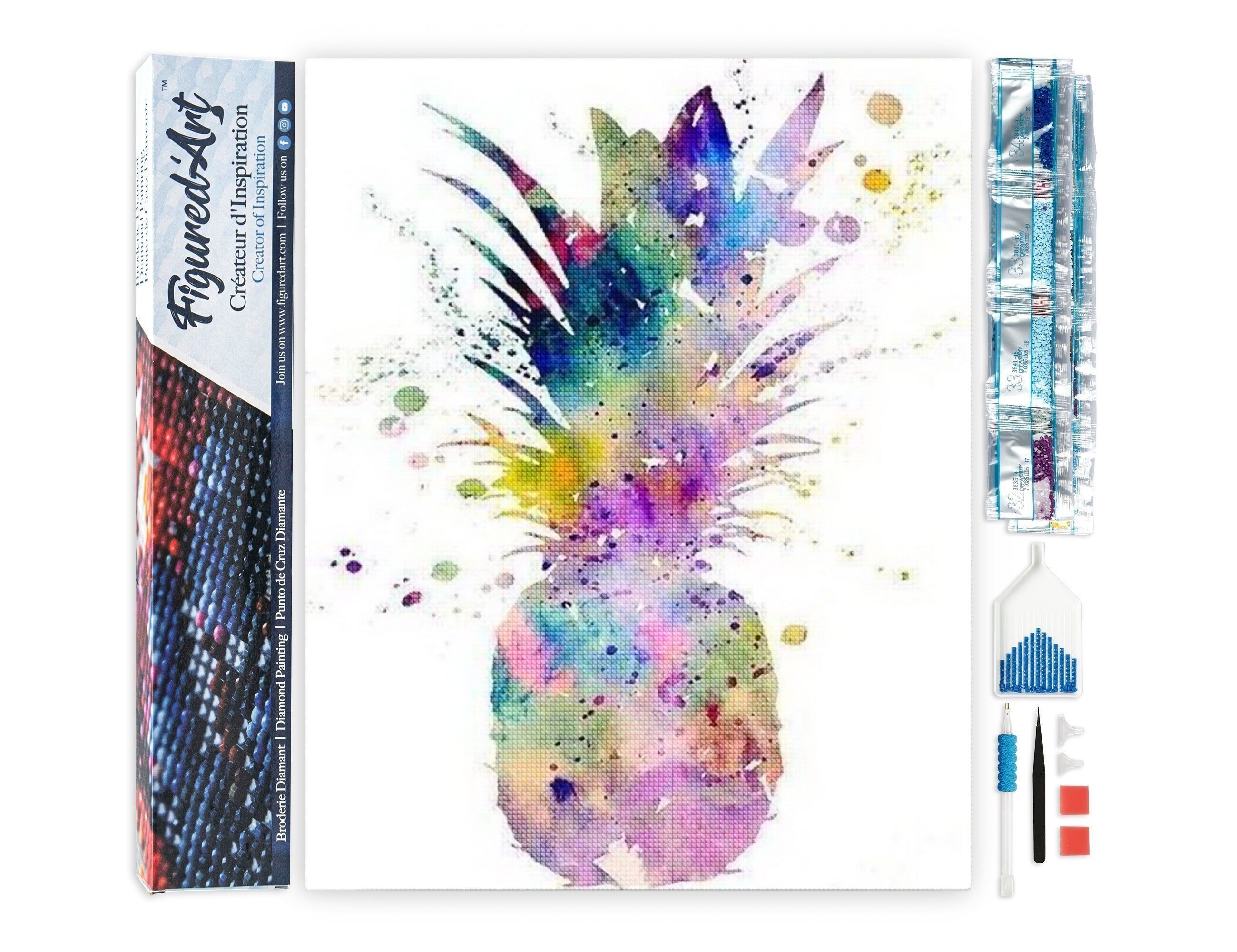 5D-Diamant-Stickset – Diamant-Malerei zum Selbermachen, Ananas