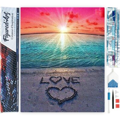 5D Diamond Embroidery Kit - Diamond Painting DIY Love on the sand