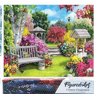 Kit ricamo diamante 5D - Pittura diamante fai da te Joli Jardin