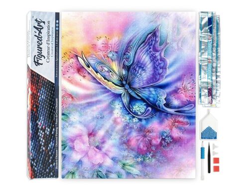 Kit de Broderie Diamant 5D - Diamond Painting DIY Papillon en Couleurs