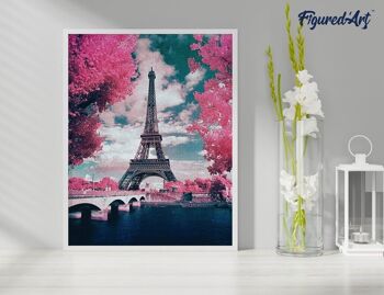 Kit de Broderie Diamant 5D - Diamond Painting DIY Tour Eiffel en Fleurs 4