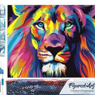 Kit de Broderie Diamant 5D - Diamond Painting DIY Lion Pop Art