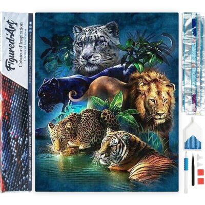 Kit de Broderie Diamant 5D - Diamond Painting DIY Animaux de la Jungle