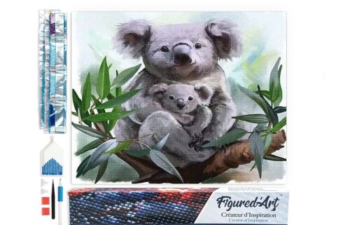 Kit de Broderie Diamant 5D - Diamond Painting DIY Koala et son Petit