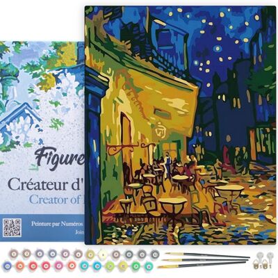 Paint by Number DIY Kit - Van Gogh - Coffee - stretched canvas on wooden frame