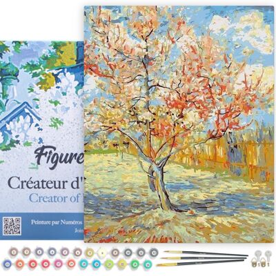 Paint by Number DIY Kit - Van Gogh Fishing - canvas stretched on wooden frame