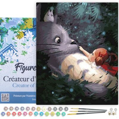 Paint by Number DIY Kit - Mouse and Little Girl - stretched canvas on wooden frame