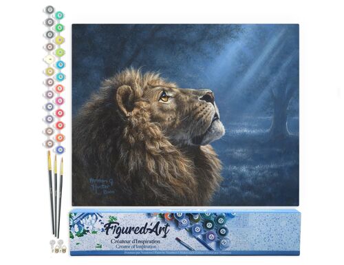 Peinture par Numéro Kit DIY - Lion dans la pénombre - Toile roulée