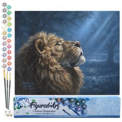 Paint by Number DIY Kit - Lion in the Twilight - Rolled Canvas