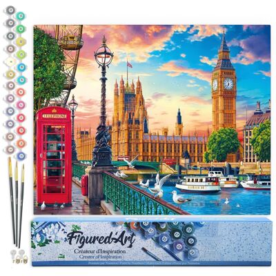 Paint by Number DIY Kit - London in Spring - Rolled Canvas