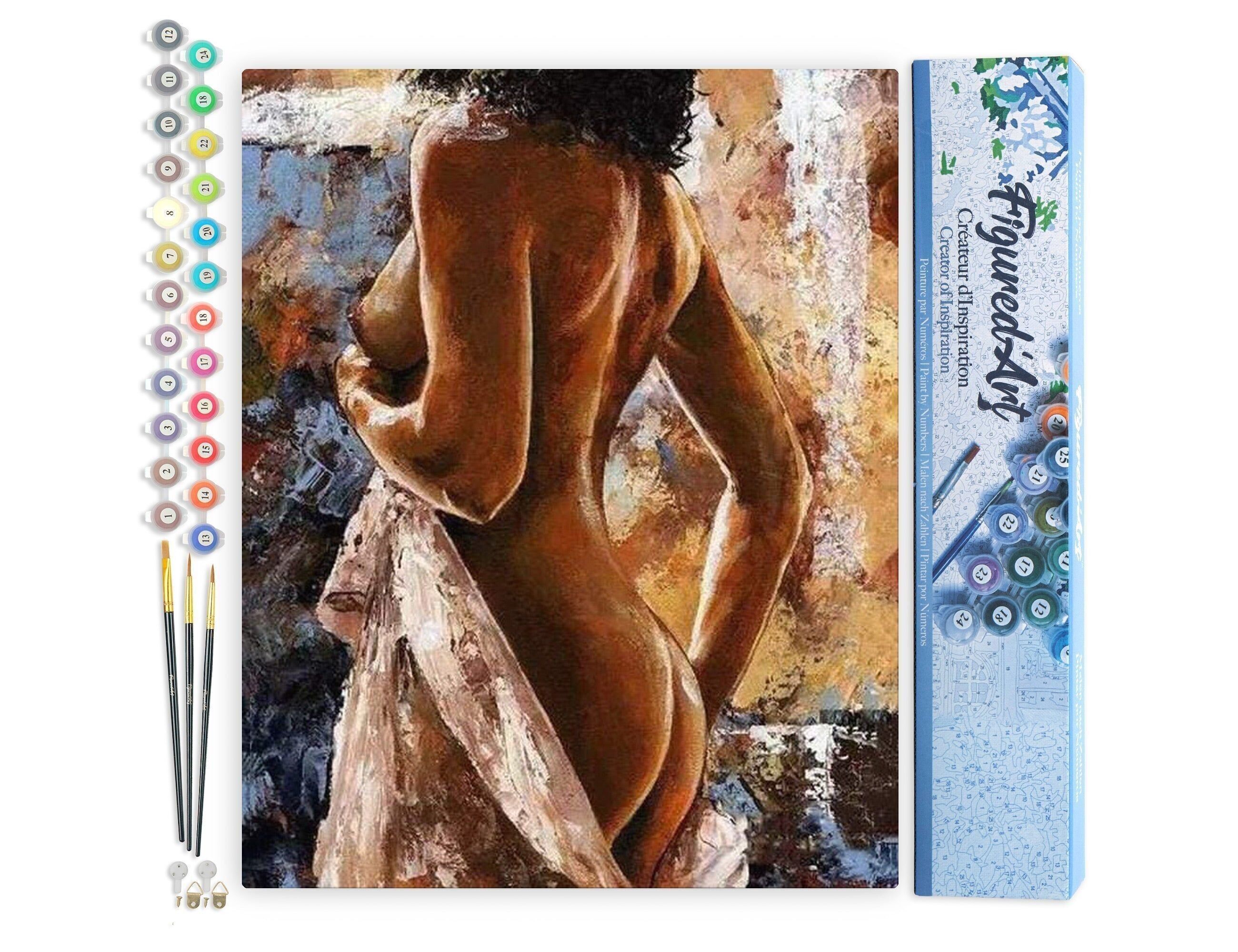 Paint by Number DIY Kit - Blurred Curves - Rolled Canvas