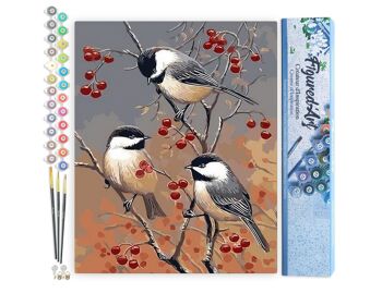 Peinture par Numéro Kit DIY - Oiseaux et Arbre Fruitier - Toile roulée 1