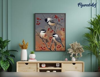 Peinture par Numéro Kit DIY - Oiseaux et Arbre Fruitier - Toile roulée 4