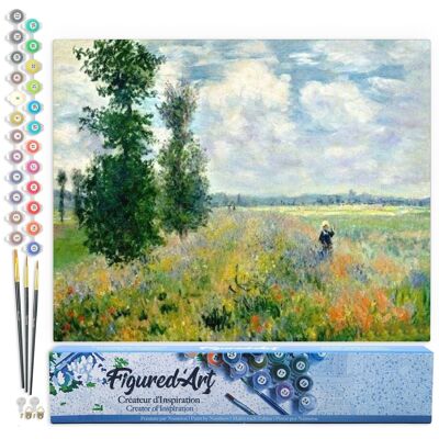 Paint by Number DIY Kit - Monet Field of Poppies - Rolled Canvas