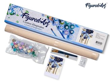 Peinture par Numéro Kit DIY - Fleurs bleues - Toile roulée 5