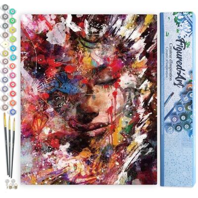 Paint by Number DIY Kit - Abstract Female Face - Rolled Canvas