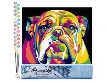 Peinture par Numéro Kit DIY - Bulldog Pop Art - Toile roulée 1