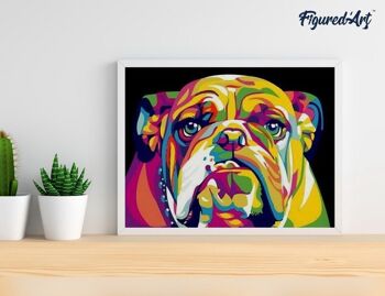 Peinture par Numéro Kit DIY - Bulldog Pop Art - Toile roulée 4