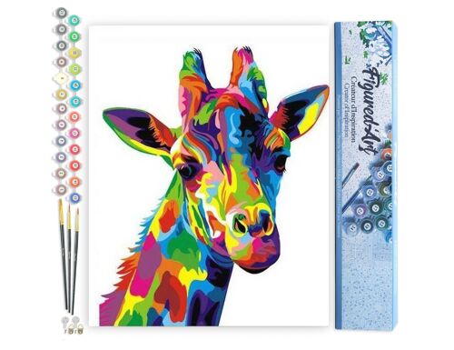 Peinture par Numéro Kit DIY - Girafe Pop Art - Toile roulée