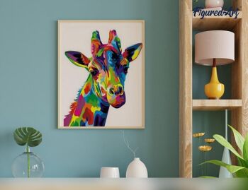 Peinture par Numéro Kit DIY - Girafe Pop Art - Toile roulée 4