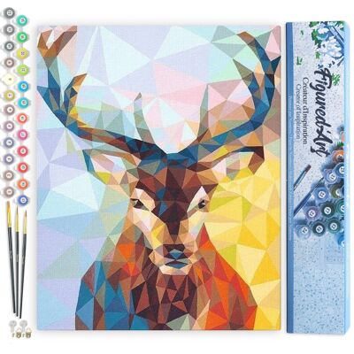 Paint by Number DIY Kit - Modern Reindeer - Rolled Canvas