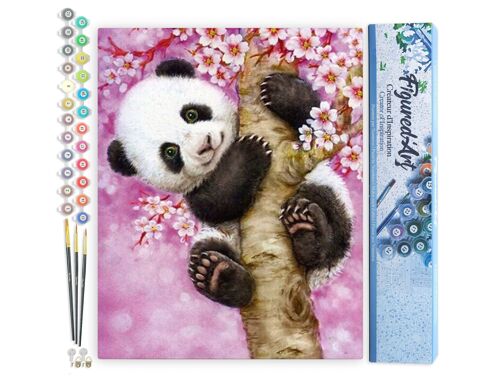 Peinture par Numéro Kit DIY - Bébé Panda - Toile roulée