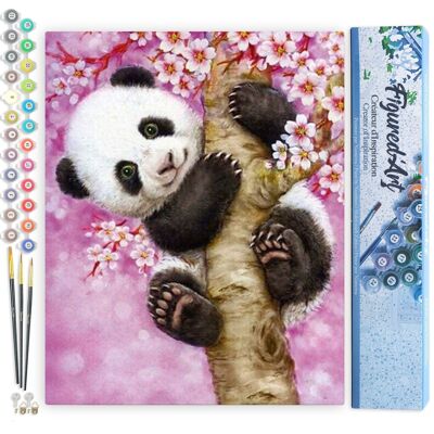 Peinture par Numéro Kit DIY - Bébé Panda - Toile roulée